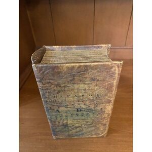 Book Shaped Jewelry Keepsake Box~Brown & Gold ~ Brown Velvet Lined